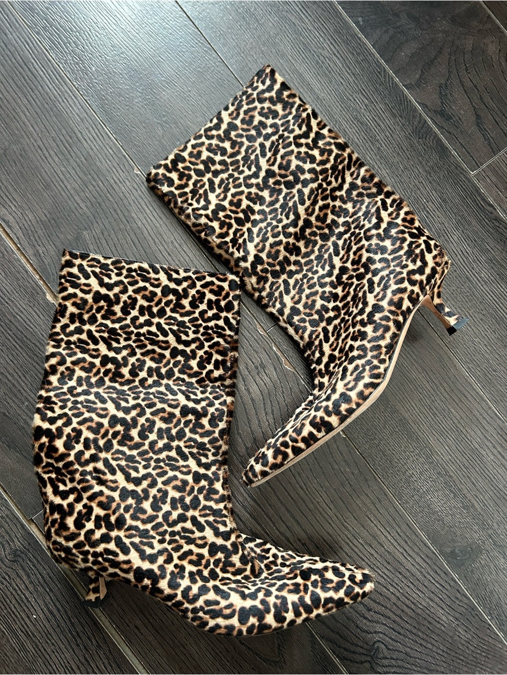 Jimmy Choo Leopard Kitten Heel Booties 36- Brown/Black